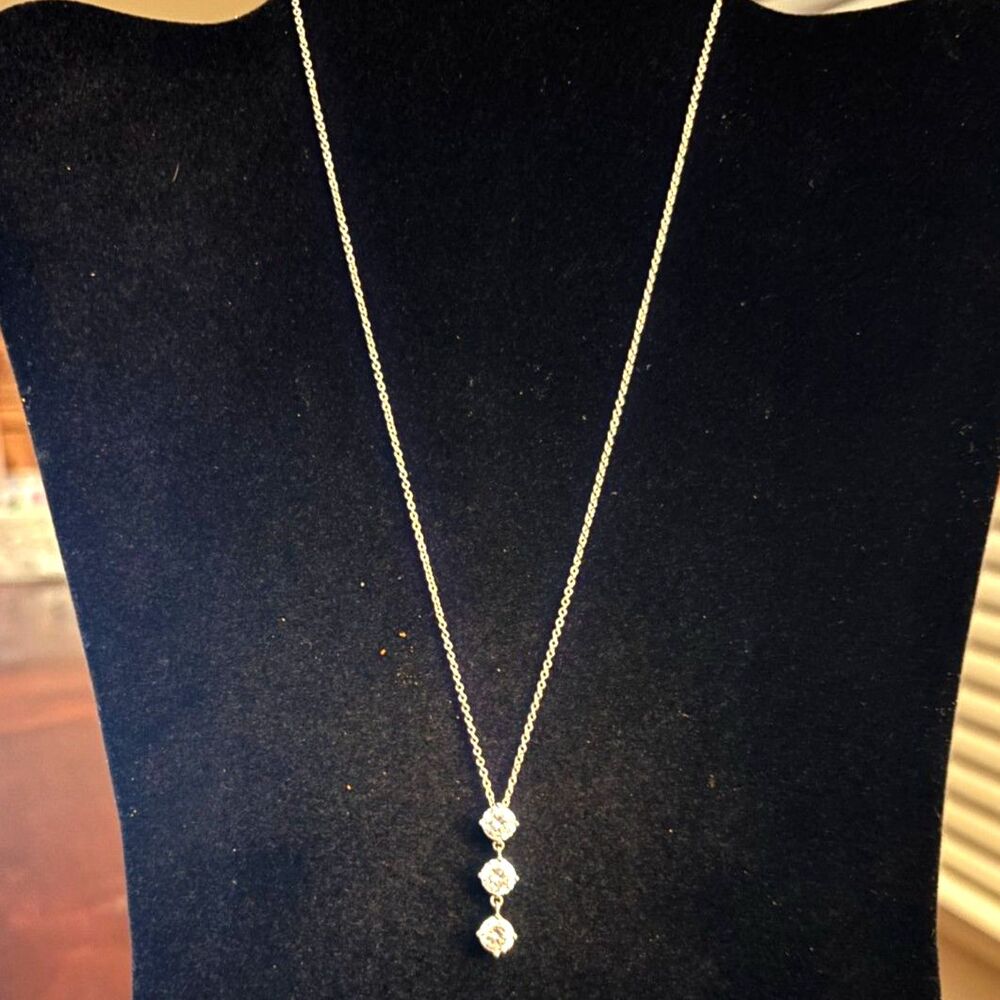 Sterling Silver 925 CZ Drop Necklace Journey Pendant Dainty Silver Necklace